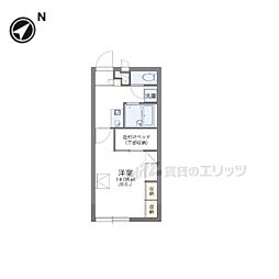 レオパレスセジュール 2階1Kの間取り