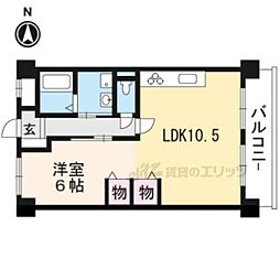 グランドール藤森 3階1LDKの間取り