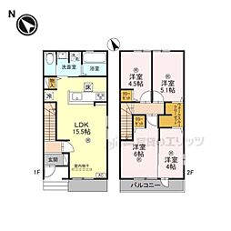 （仮称）Ｄ−ＲＯＯＭ京田辺市松井ケ丘 1階4LDKの間取り