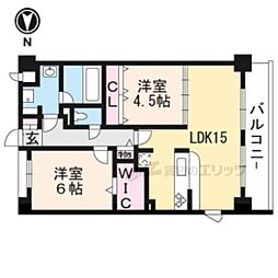 阪急京都本線 長岡天神駅 徒歩5分の賃貸マンション 2階2LDKの間取り
