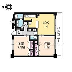 ダイナソアール 4階2LDKの間取り