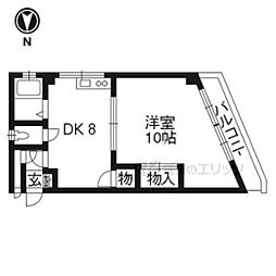 カースルII 1階1DKの間取り