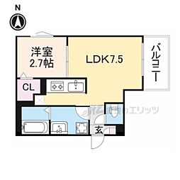 Ｒ−ｓｍａｒｔ椥辻 1階1LDKの間取り