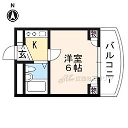 ルネサンス 1Kの間取図画像