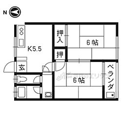 ローズハウス 2DKの間取図画像