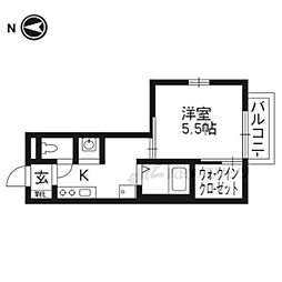 山手カルチェ 1Kの間取図画像
