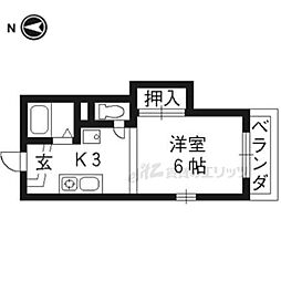 ライトハウス-E 1Kの間取図画像
