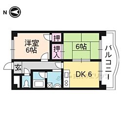 ザ・メドゥズ 2DKの間取図画像