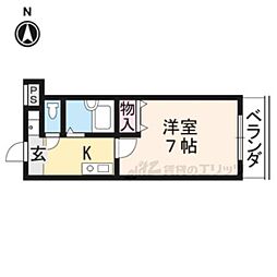 エクセレント秋桜 1Kの間取図画像