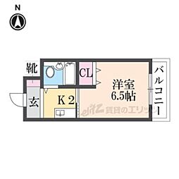エクセレンスヴィラ87 1Kの間取図画像