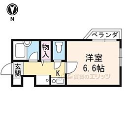 エリッツナイン 1Kの間取図画像