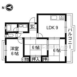 ハイツナカムラ2 3LDKの間取図画像