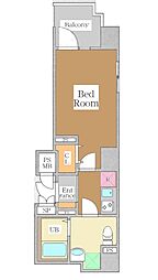 Dolce Vita 浅草橋 11階1Kの間取り