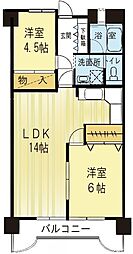 リファレンス千現 2LDKの間取図画像