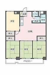 稲毛ロイヤルハイツ 4LDKの間取図画像