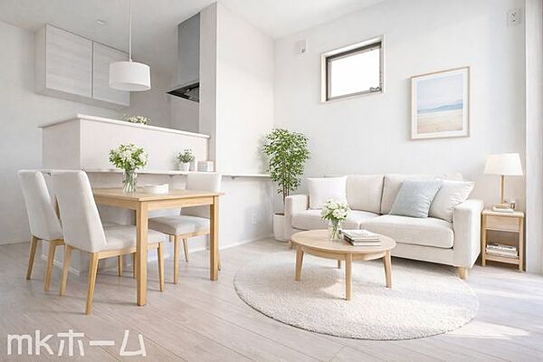 ※家具はCGイメージ画像です。通風と採光を考慮したリビングは家族が自然と集まる空間となります！