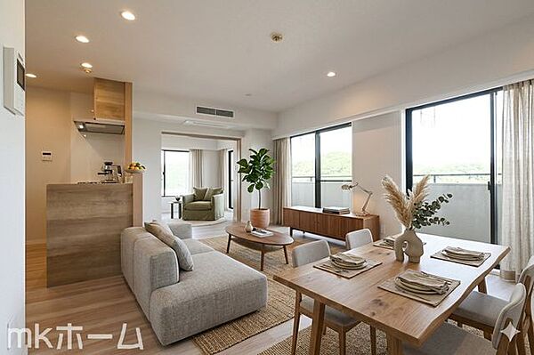 ※家具はCGイメージ画像です。光あふれる開放的なリビングは自然と家族が集まる空間！