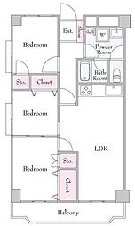 ハイマート稲毛A棟 3LDKの間取図画像