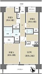 コスモお花茶屋参番館 3LDKの間取図画像