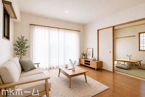※家具はCGイメージ画像です。光あふれる開放的なリビングは自然と家族が集まる空間！