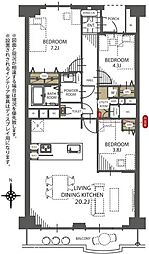 サンコーポ浦安D棟 3LDKの間取図画像
