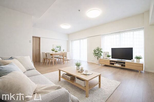 ※家具はCGイメージ画像です。光あふれる開放的なリビングは自然と家族が集まる空間！
