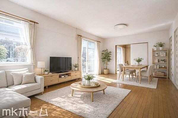 ※家具はCGイメージ画像です。光あふれる開放的なリビングは自然と家族が集まる空間！
