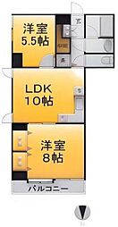 グランドステータス船橋本町 2DKの間取図画像