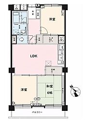 ソフトタウン谷津遊園1号棟 3LDKの間取図画像