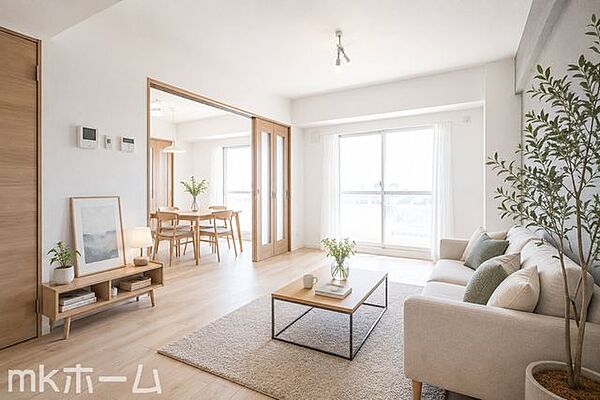 ※家具はCGイメージ画像です。光あふれる開放的なリビングは自然と家族が集まる空間！