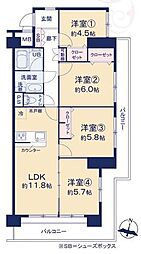 グリーンパーク金町 4LDKの間取図画像