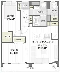 行徳マンション 2LDKの間取図画像