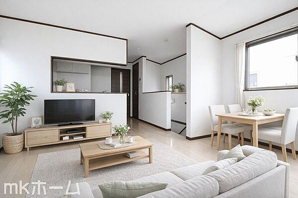 ※家具はCGイメージ画像です。白を基調とした爽やかなリビング空間が日々の生活を優しく彩ります！