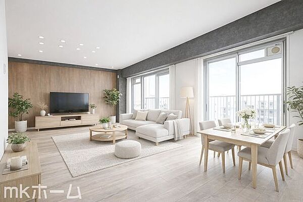 ※家具はCGイメージ画像です。光あふれる開放的なリビングは自然と家族が集まる空間！