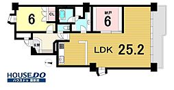 矢田川パークハウスD棟 1SLDKの間取り