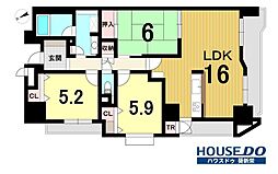 ユニーブル代官町 3LDKの間取図画像