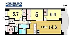 サンハイツ東山 3LDKの間取図画像