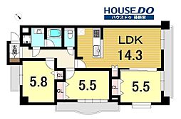 ジーオー覚王山マンション 3LDKの間取図画像