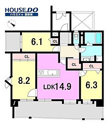 サンハウス徳川 3LDKの間取図画像