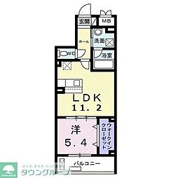 メイガーデン 3階1LDKの間取り