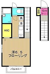 さくらハウス 2階1Kの間取り