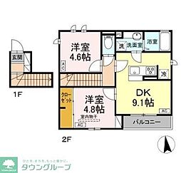 ジラソーレ 2階2DKの間取り