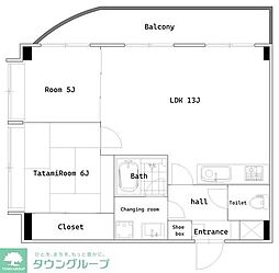 グリーンガーデンI 3階2LDKの間取り