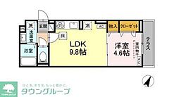 D-comodo深大寺北町 2階1LDKの間取り