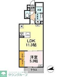 グラナーデ成城学園前　A 1階1LDKの間取り