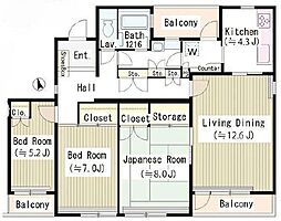 BLESS阿佐ヶ谷 the Seasons 1階3LDKの間取り