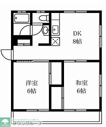 ラ・プラージュIII 105 1階2DKの間取り