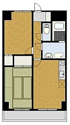 エクリーンミタカI 6階2LDKの間取り