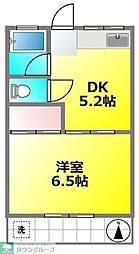 ハイムメイプル 2階1DKの間取り