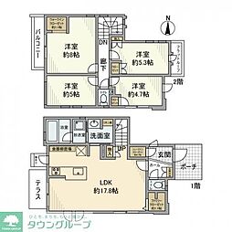 花小金井南町戸建 4LDKの間取り